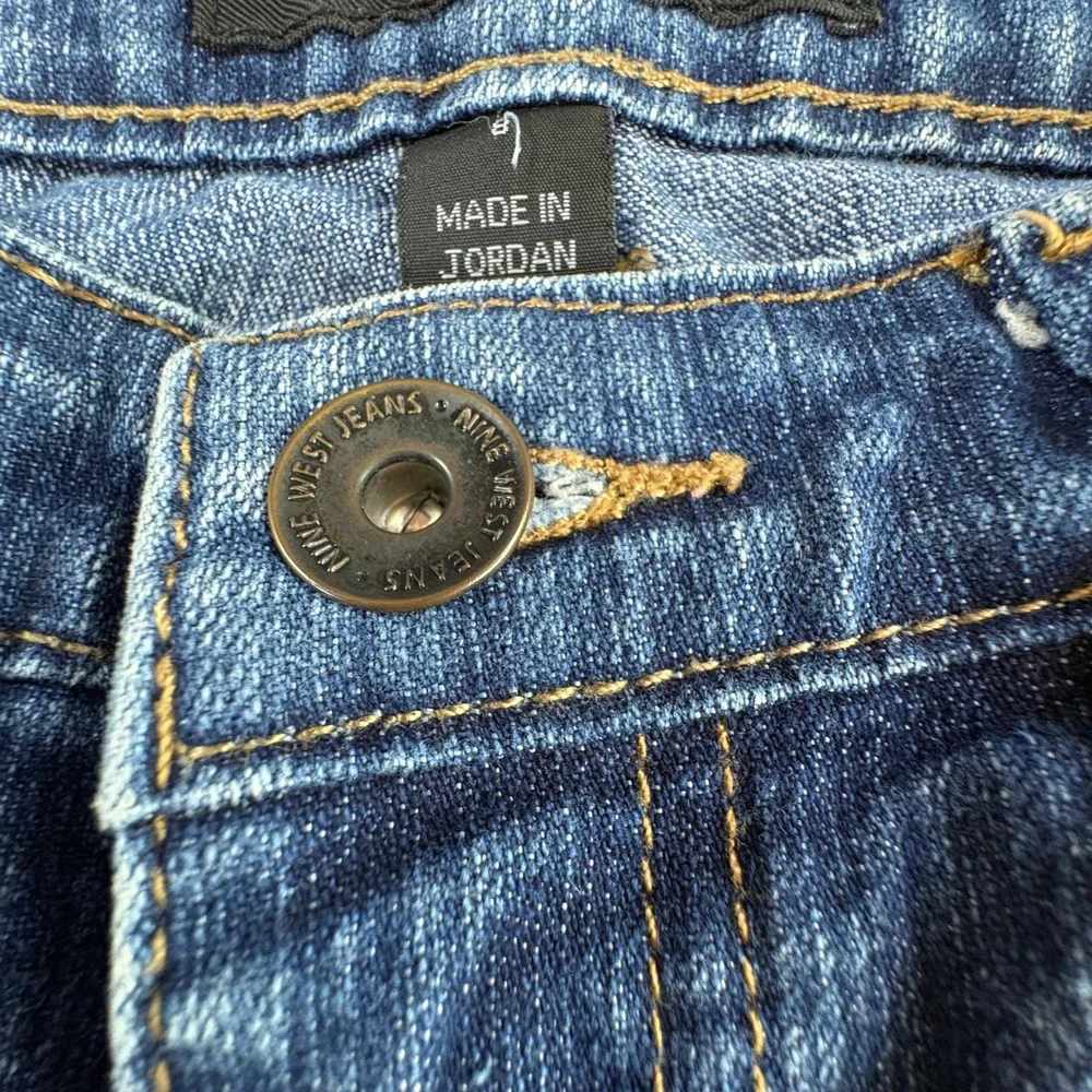 Nine West Jeans Womens 8 Medium Wash Blue‎ Denim Bootcut Stretch Pants